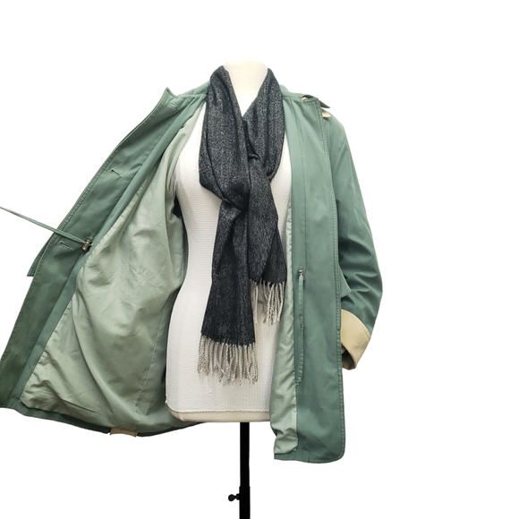 VINTAGE 80s 90s Windbreaker Coat | Green & Yellow | Medium | Nuage Collection - Picture 10 of 13